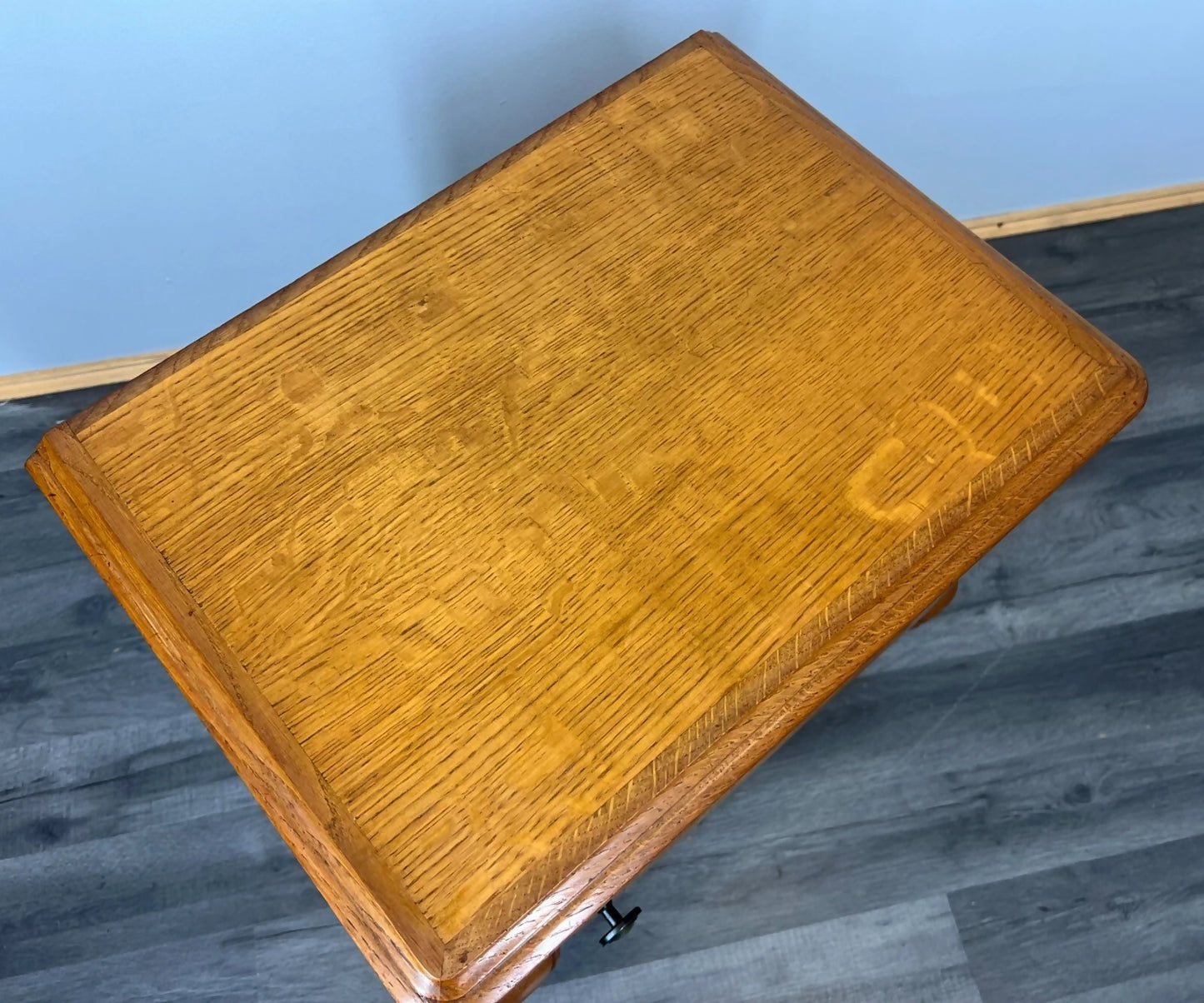 Pair of Bedside Tables Vintage French Louis Oak Nightstands Cabinets LOT 3518