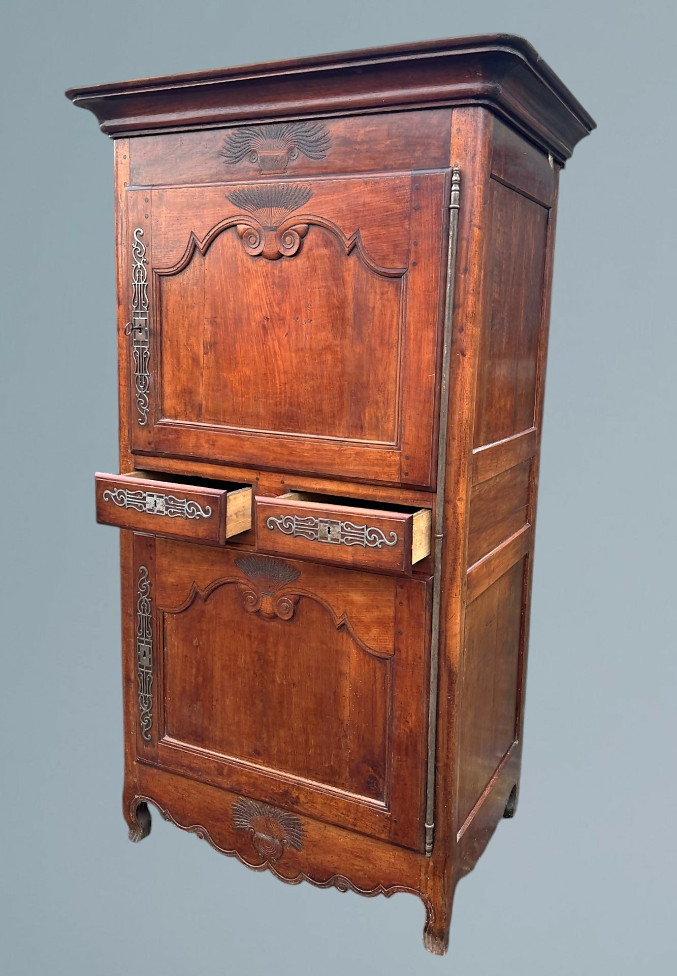 18th Century French Walnut Armoire / Walnut Wardrobe