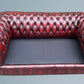 English Leather Chesterfield Sofa Bed / Settee