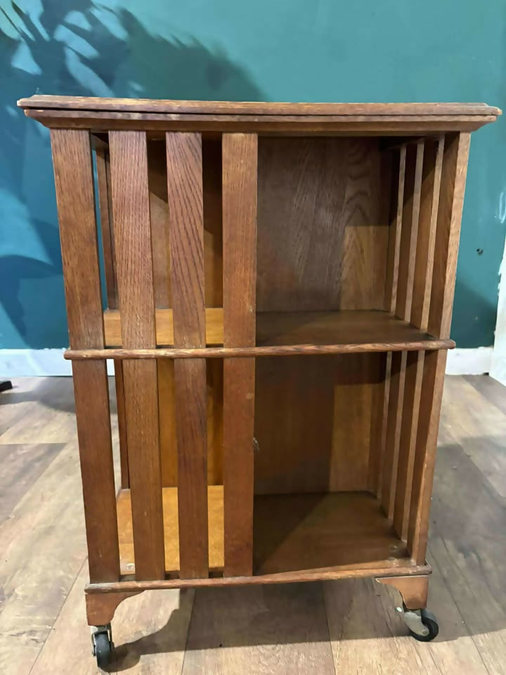 Edwardian Oak Revolving Bookcase