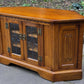 A WOOD BROTHERS OLD CHARM CARVED LIGHT OAK CORNER TV CABINET / MEDIA STAND / UNIT