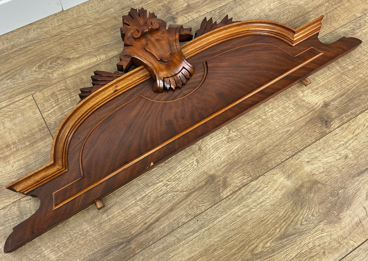 Pediment Antique French Style Walnut Carved Decorative Crest LOT 6528