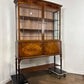 Large Edwardian Inlaid Walnut Bow Front Display Cabinet