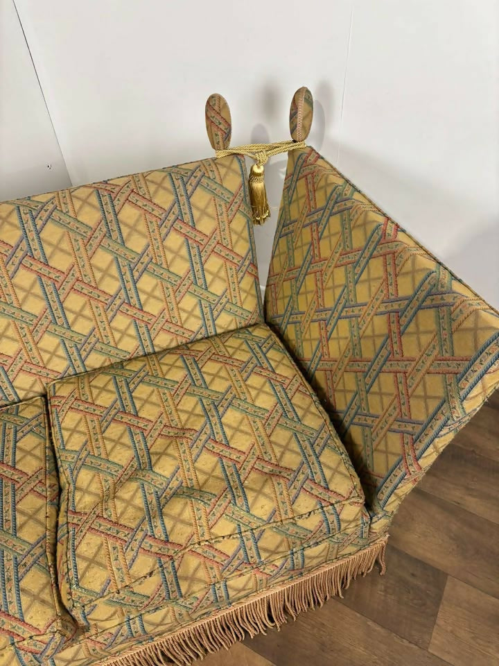 Edwardian Knole Type Drop Arm two seater Sofa