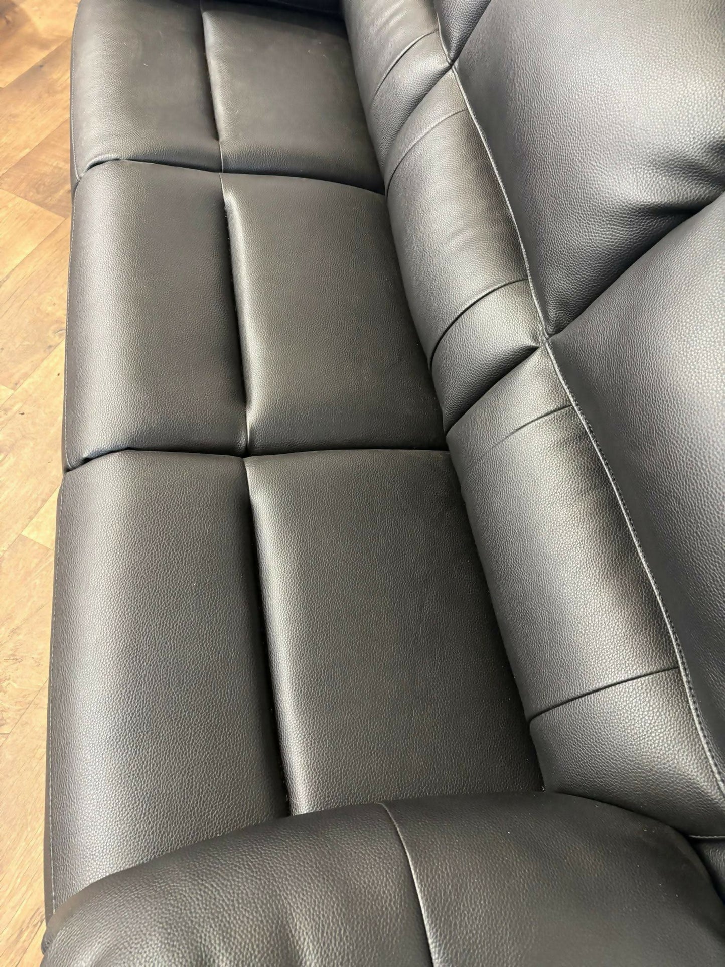 Albion Static Faux Leather Three Seater Sofa