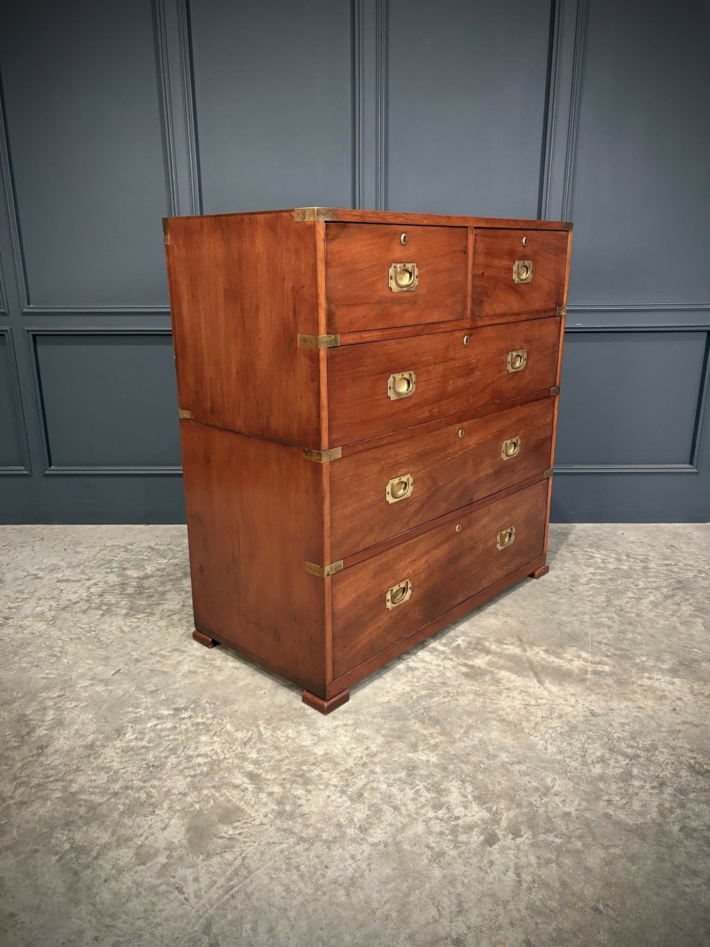 Mahogany Military Vintage Campaign Chest By Ross & Co.
