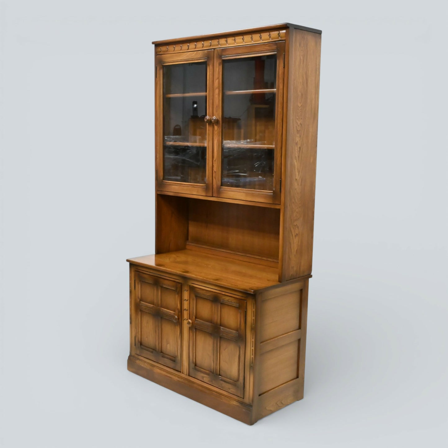 Ercol Mural Wall Unit Display Cabinets Cupboard Golden Dawn FREE UK Delivery