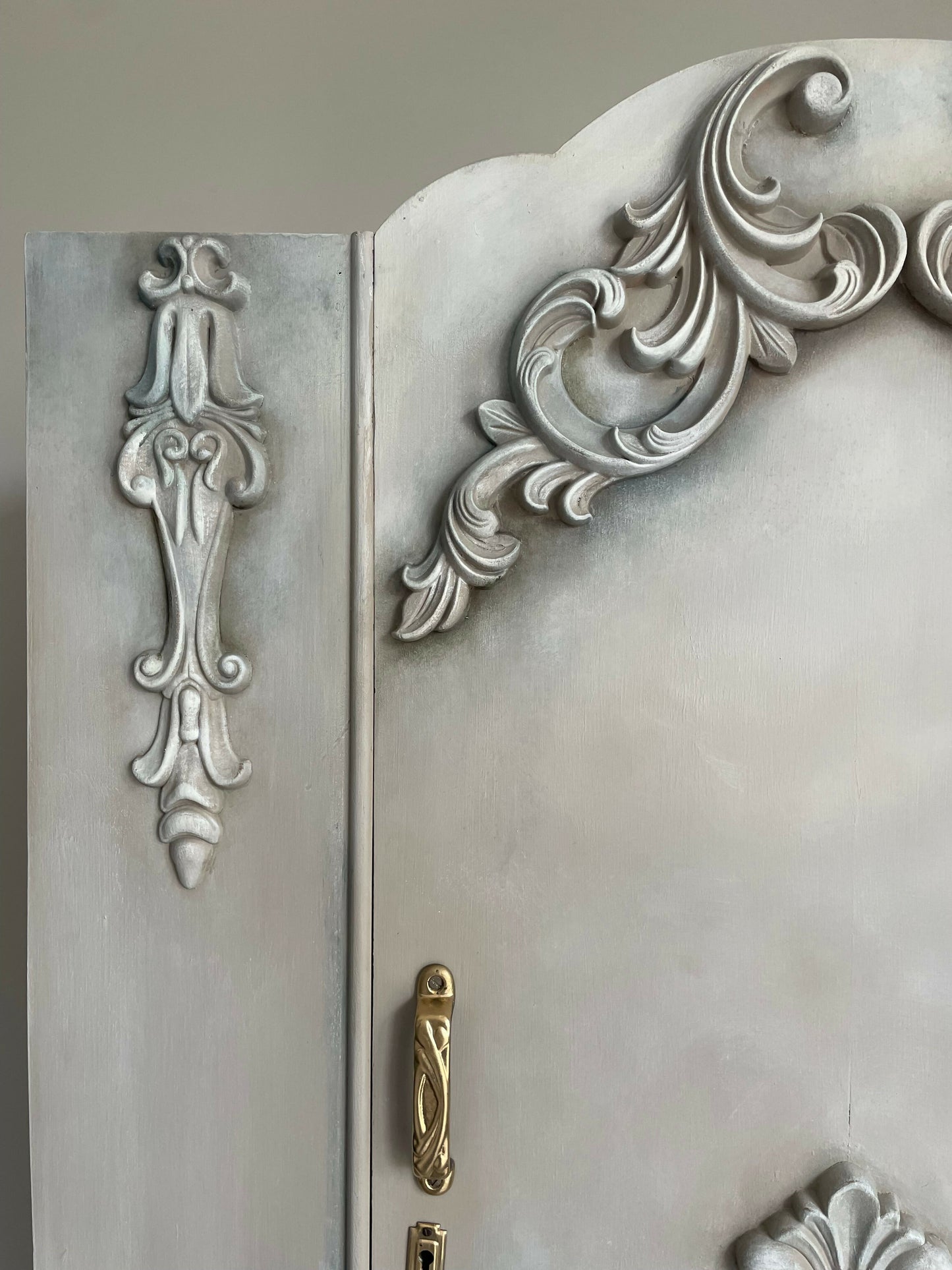 Single vintage wardrobe, hand painted neutral colours