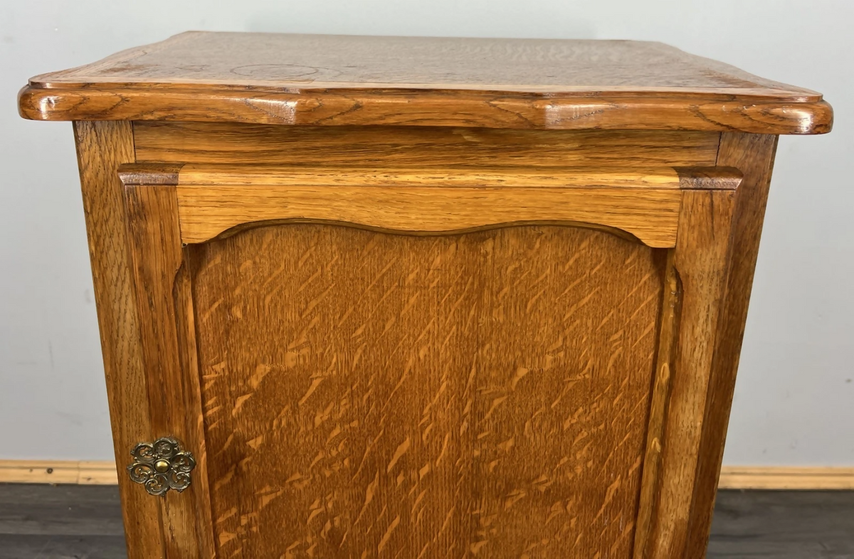 Bedside Table Vintage French Louis XVI Nightstand Oak Cabinet LOT 24299
