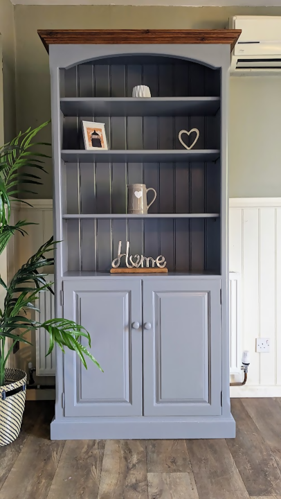 Tall Grey Bookcase R231001 1