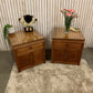 Two End Table/ bedside Carved Chinese with 1 drawer ,2 door and a glass top