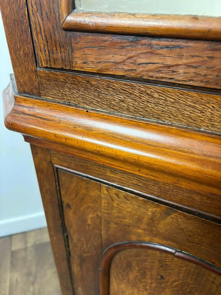 Victorian Mahogany Double Corner Cupboard With Glazed Top