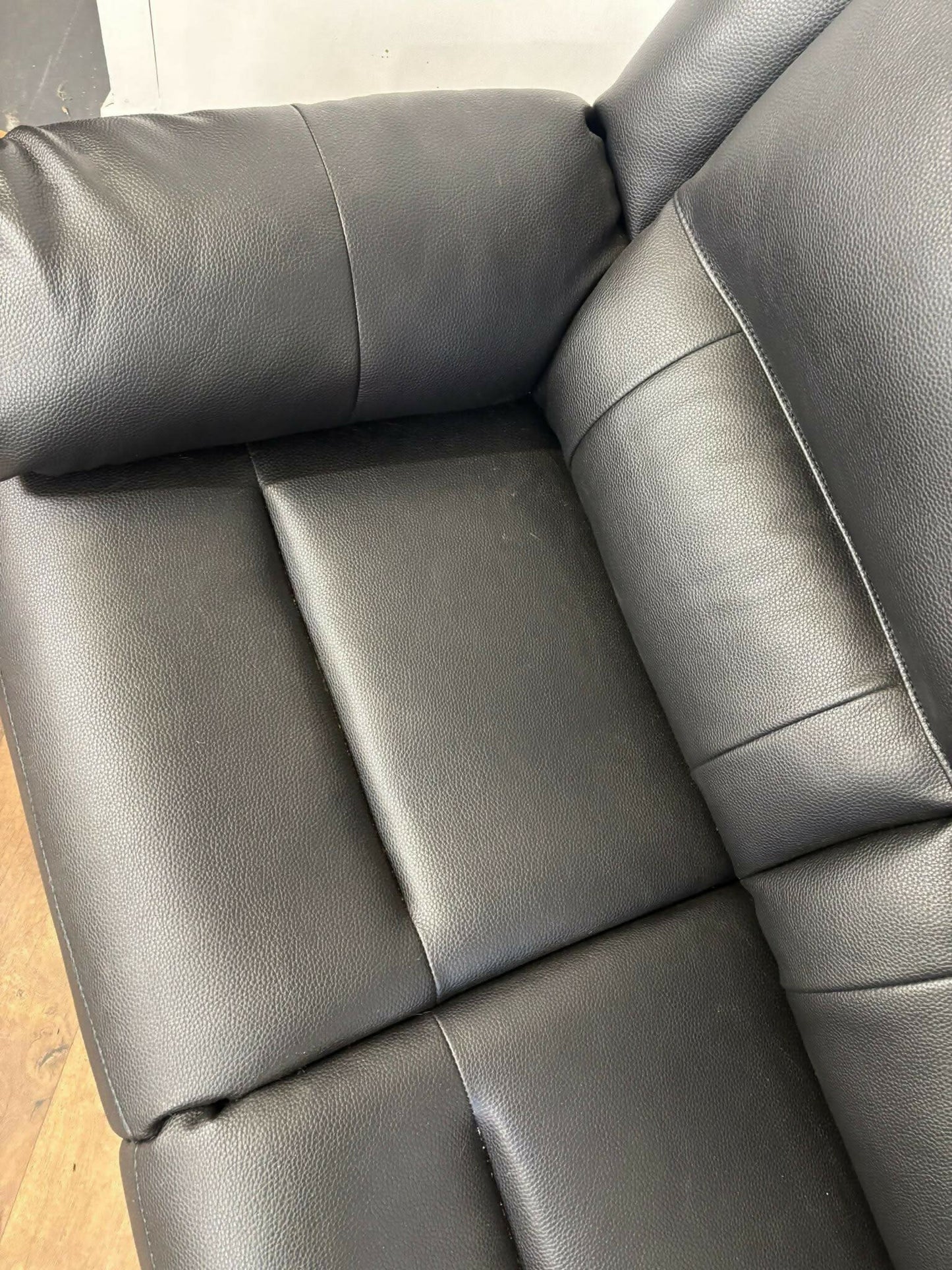 Albion Static Faux Leather Three Seater Sofa