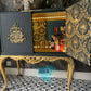 Blue and Gold art Deco cocktails/drinks cabinet
