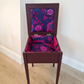 Antique Sewing Box Table — Aubergine painted, Silk lined