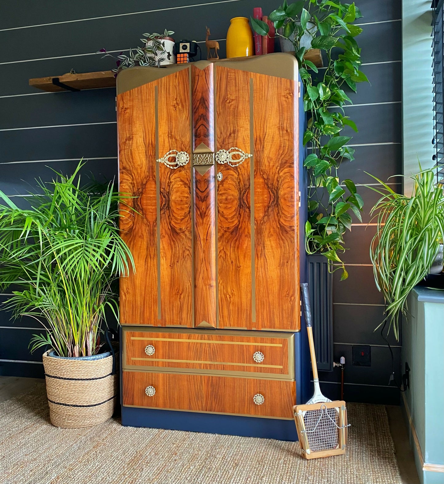 Wardrobe, Armoire, Coat Cupboard, Hallrobe, Hallway Storage, Mid Century Retro Vintage.