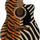Acoustic Electric Guitar Tiger Zebra Skin Design Fender Electro-Acoustic