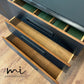 Mid century modern sideboard, black with geometric design, tv unit, console, media stand, drinks cabinet, mcm