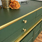 Mid century Nathan deep olive sideboard, retro console, cupboard, drawers