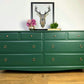 Refurbished vintage Stag Minstrel large captains Chest of drawers, green, dresser, sideboard, mid century