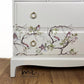 Vintage Stag Minstrel 7 drawer tallboy chest of drawers in a cream with blossom flight , dresser, neutral, beige