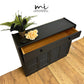 Refurbished rare mid century Nathan black sideboard, retro hallway table, teak console, vintage, slim, narrow