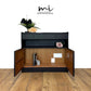 Refurbished rare mid century Nathan black sideboard, retro hallway table, teak console, vintage, slim, narrow