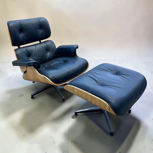 Mid century 1970’s Italian Eames style lounge chair and Ottoman by Cofemo