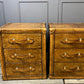Hand Dyed Tan Leather Handmade English Night Stands Vanities Bedroom Furniture