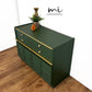 Mid century Nathan deep olive sideboard, retro console, cupboard, drawers