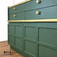 Mid century Nathan deep olive sideboard, retro console, cupboard, drawers