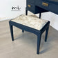 Refurbished vintage Stag Minstrel dressing table set, mirror, stool, mid century vanity, navy blue