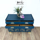 Nathan sideboard in deep teal, gold art deco, mid century, vintage, cocktail cabinet, media unit, dresser, retro