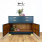 Nathan sideboard in deep teal, gold art deco, mid century, vintage, cocktail cabinet, media unit, dresser, retro