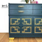 Nathan sideboard in deep teal, gold art deco, mid century, vintage, cocktail cabinet, media unit, dresser, retro