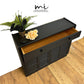 Refurbished rare mid century Nathan black sideboard, retro hallway table, teak console, vintage, slim, narrow