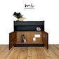 Refurbished rare mid century Nathan black sideboard, retro hallway table, teak console, vintage, slim, narrow
