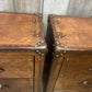 Luxury bedside bridle leather nightstands hand dyed