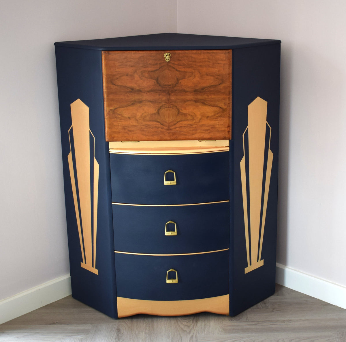 Upcycled Corner Cabinet Art Deco Style