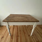 Antique Pine Farmhouse Kitchen Table Scrub Stripped Rustic Top With End Drawer