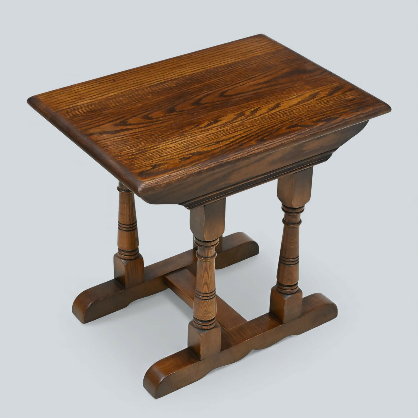 Old Charm Side Table Solid Oak Tapered Ring Turned Legs Sturdy FREE UK Delivery. SBR11012/0310E