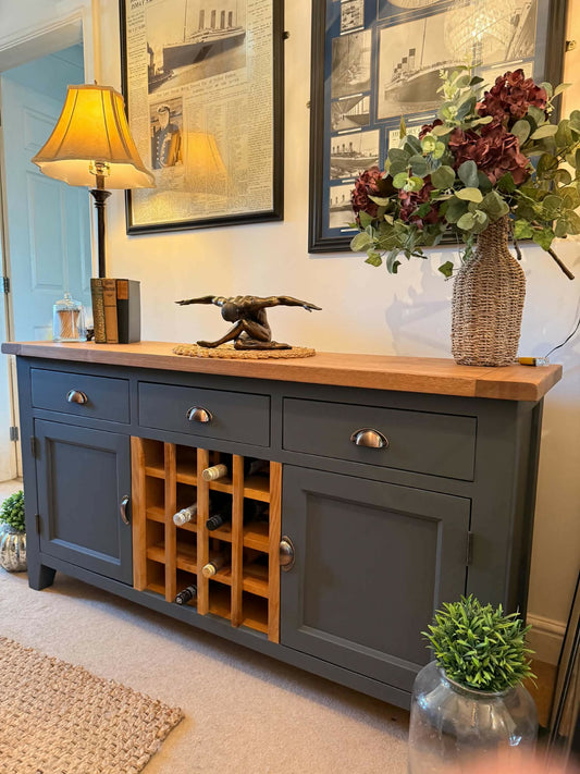 Luxury Oak Wine Rack Sideboard