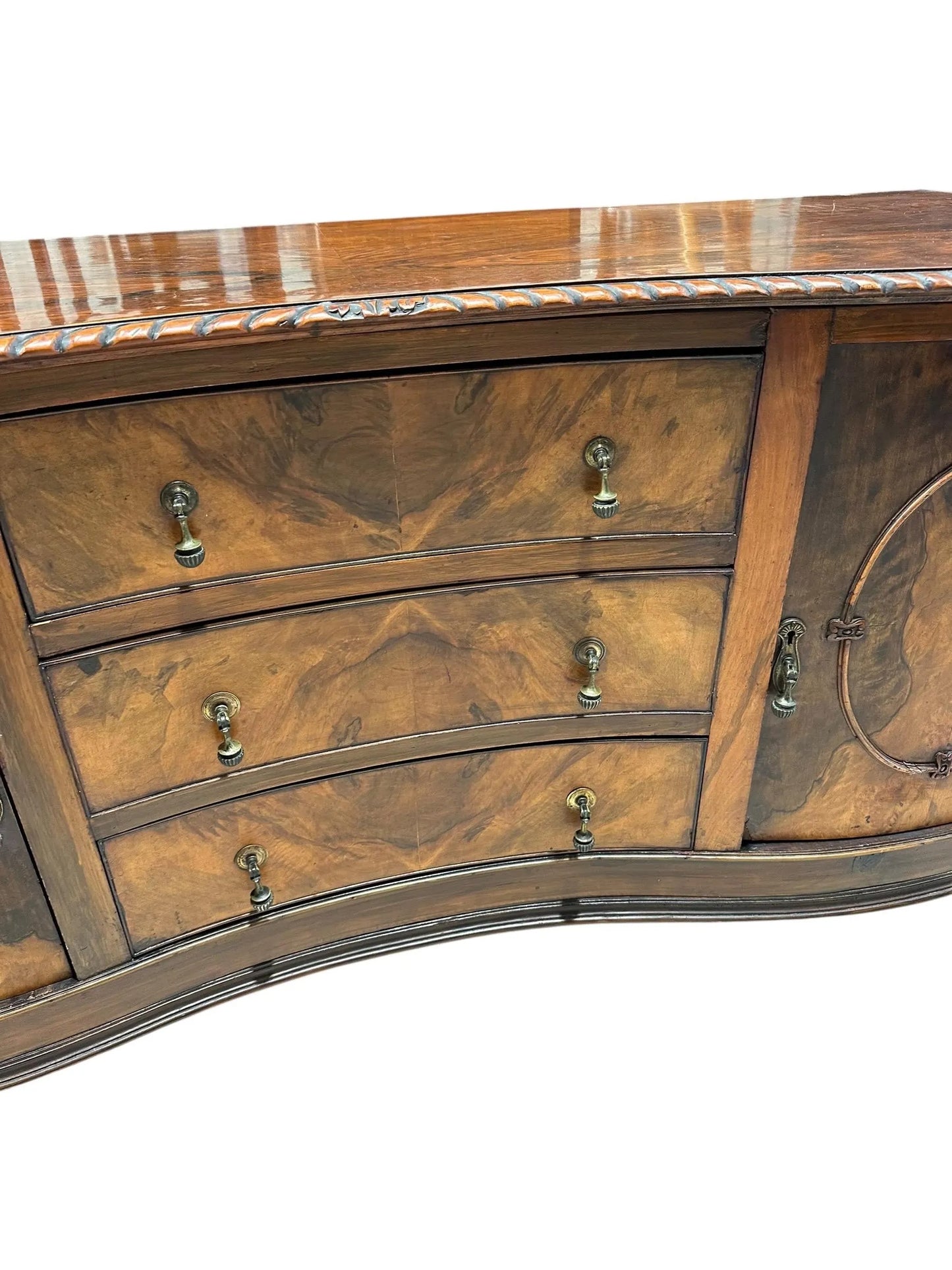 Vintage Georgian revival Walnut sideboard cabinet