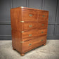 Vintage Tall Boy Mahogany Military Campaign Secretaire Chest