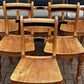 Vintage Victorian Set Of Pine Kitchen Chairs.