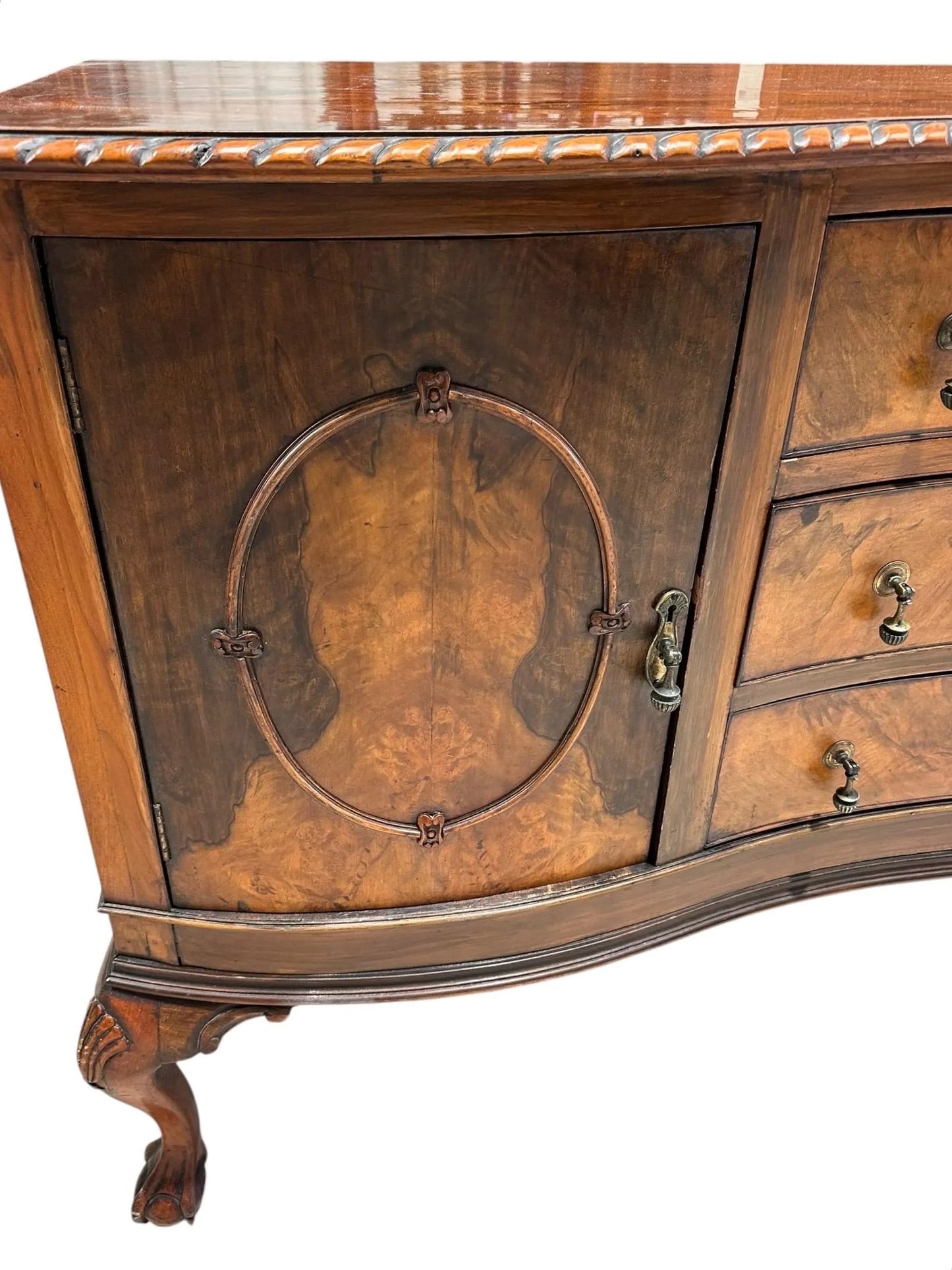 Vintage Georgian revival Walnut sideboard cabinet
