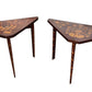 Pair 18th Century Dutch Marquetry Antique Games Tables, With Fold Over Lid & Card Playing Area