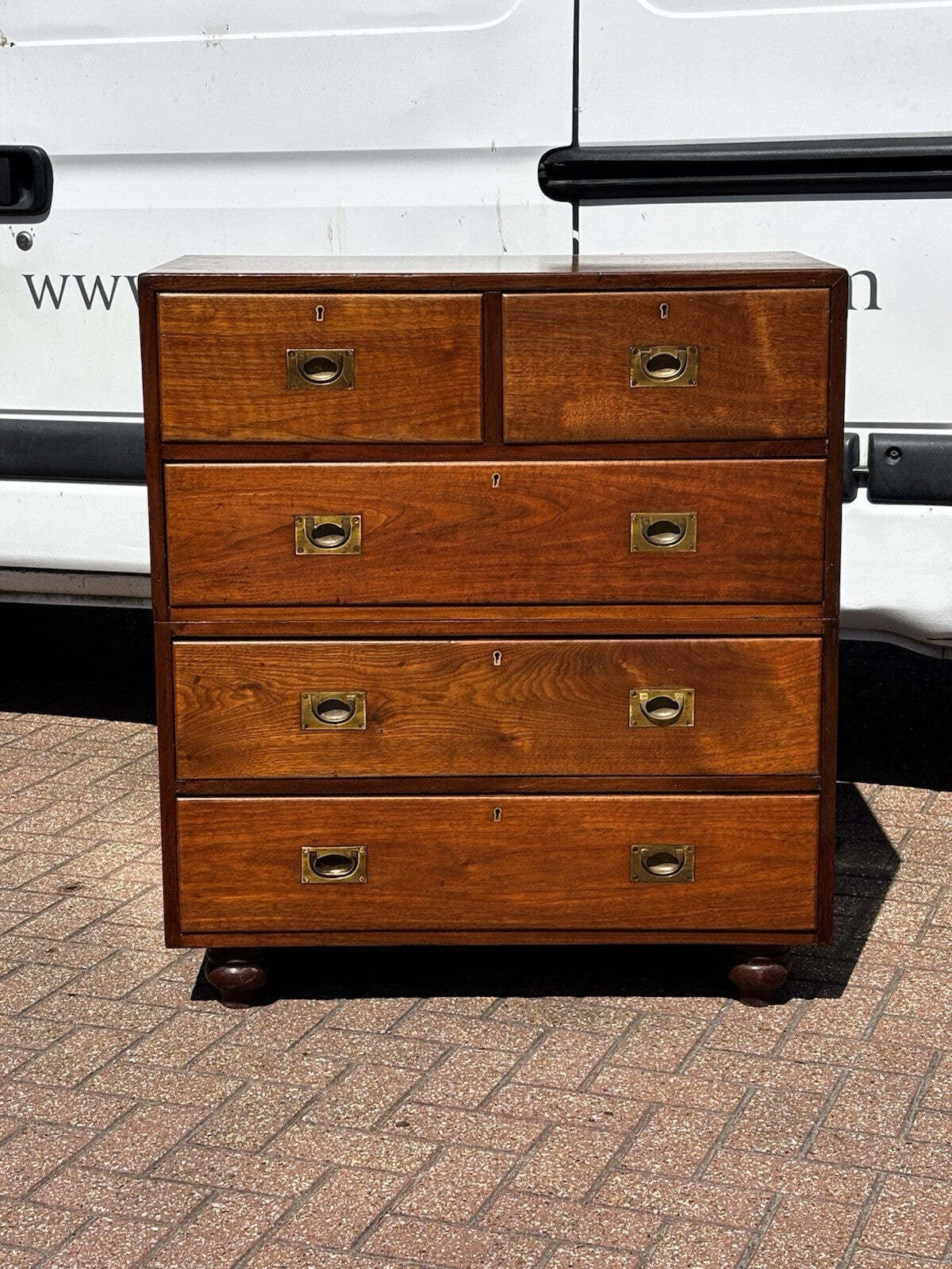 Vintage Campaign Chest, Military Chest. Splits In 2 Pieces. Very Good Quality