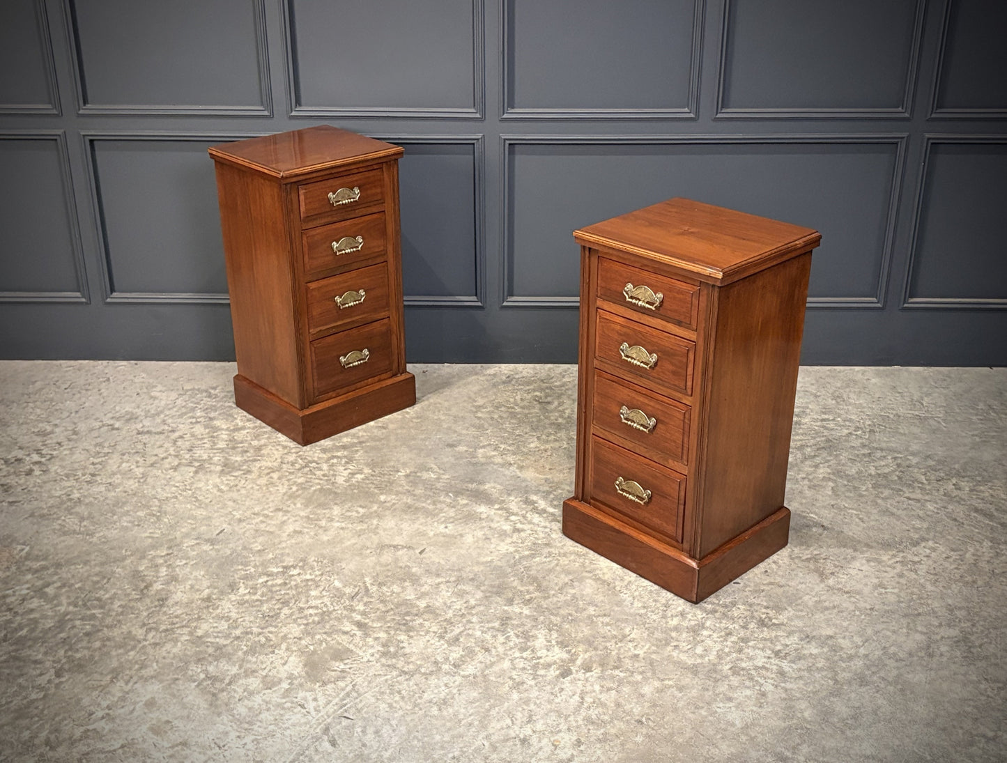 Pair Of Victorian Vintage Walnut Bedside Chests