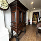 18th Century Gothic Drinks Cabinet On Stand, Lots Of Drawers, Fitted Interior & Pigeon Holes